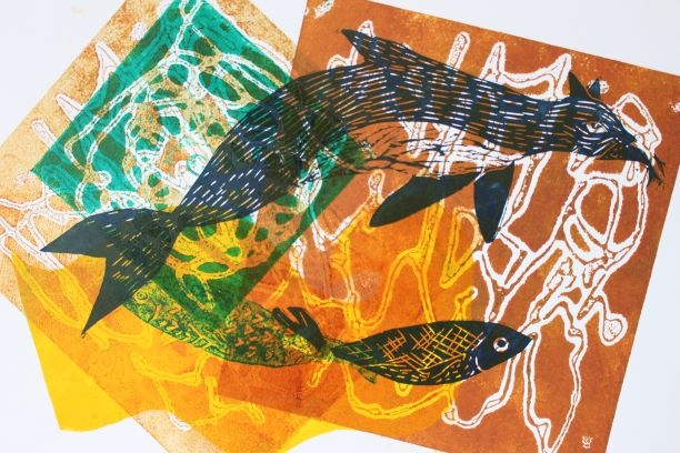 Catfish Lino print